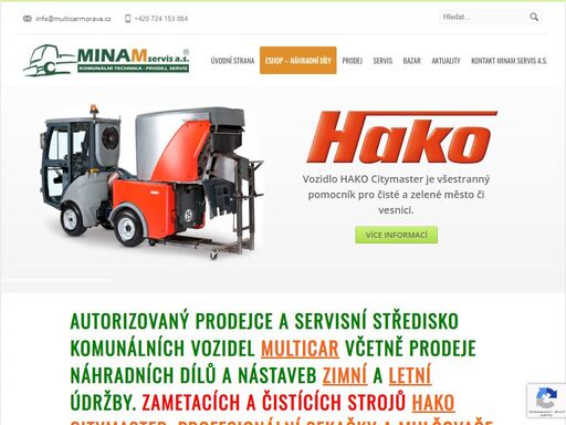 autorizované středisko multicar,prodej náhradních dílů,nástaveb zimní a letní údržby. zametací stroje hako citymaster. sekačky a mulčovače as-motor a ariens