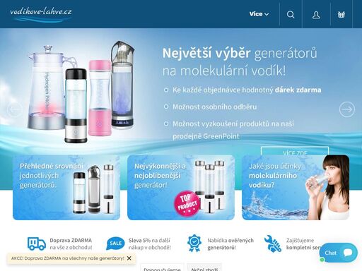 pořiďte si na našem eshopu vodíkovou láhev s výkonným generátorem molekulárního vodíku s dopravou zdarma ?