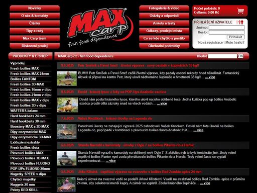 fish food dependence - max carp - fish food dependence