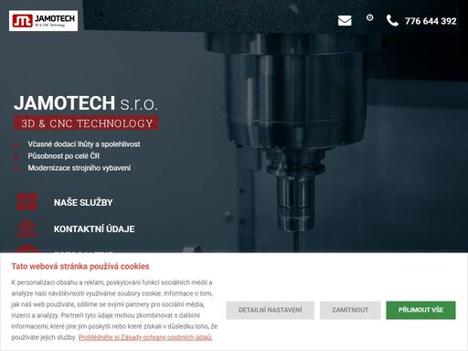 zabýváme se 3d a cnc technologiemi. neváhejte nás kontaktovat! jamotech, s. r. o. - oudoleň.
