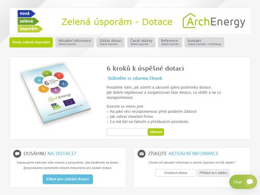 nová zelená úsporám - získání dotace na zateplení objektu. dotace na nové kotle a solární kolektory.
