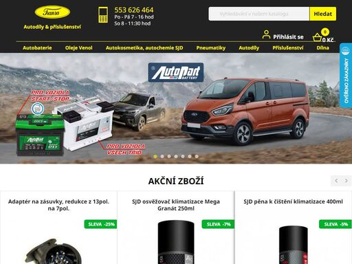 prodej autobaterií, univerzálních autodílů, olejů a příslušenství pro všechny typy vozidel. autodíly pro nákladní vozidla všech značek.