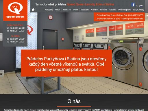 nová samoobslužná prádelna amerického typu speed queen v brně, králově poli, praní, sušení prádla