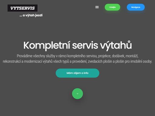 provádíme všechny služby v rámci kompletního servisu, projekce, dodávek, montáží,
rekonstrukcí a modernizací výtahů všech typů a provedení, zvedacích plošin a plošin pro imobilní osoby.