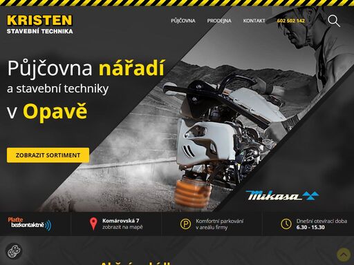 půjčovna, prodej a servis stavební techniky a nářadí v opavě a okolí.