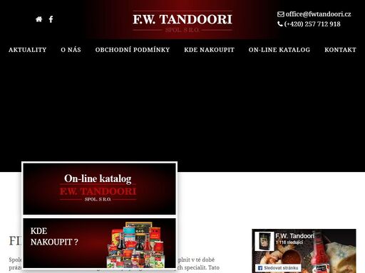 f.w. tandoori - specializovaný dovozce asijských potravin