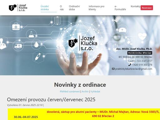mudr. jozef klučka praktický lékař břeclav