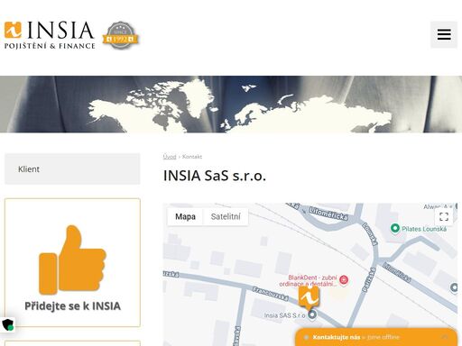 insia a.s. praha. jste makléř nebo zájemce o pojištění? kontaktujte naše specialisty nebo se na nás obraťte přes kontaktní formulář.