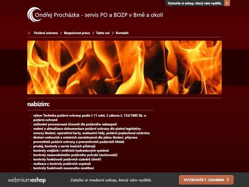 prodej, servis a kontroly hasicích přístrojů v brně a okolí. kontroly hydrantů, požárních uzávěrů a dalších požárně bezpečnostních zařízení. zpracování a aktualizace dokumentace požární ochrany, školení zaměstnanců.