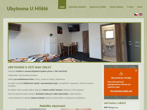 dlouhodobé a krátkodobé ubytování v ústí nad orlicí. ideální pro zaměstnance firem, turisty i jednotlivce. pokoje s vlastním sociálních zařízením.
