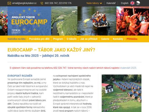 anglický tábor eurocamp