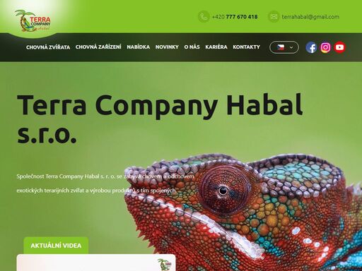 společnost terra company habal s. r. o. se zabývá chovem a odchovem  exotických terarijních zvířat a výrobou produktů s tím spojených.