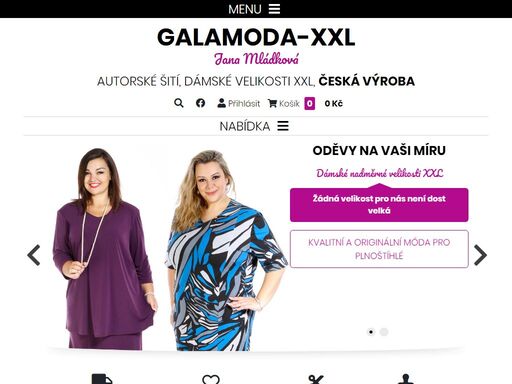 dámské oděvy velikosti xxl, moda xxl na míru - zákazkové krejčovství  | galamoda xxl |
