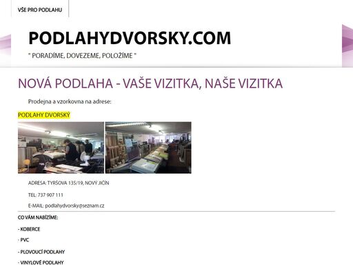 koberce, pvc, plovoucí a vinylové podlahy, lino, prodej, pokládka