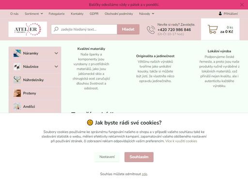 jsme specializovaný obchod s korálky, komponenty a ručně vyrobenými šperky, zaměřený na kvalitu a originalitu.