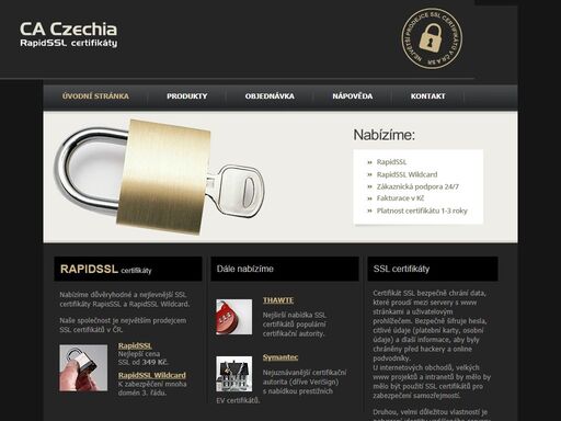rapidssl - nejlevnější důvěryhodný ssl certifikát pro zabezpečení www stránek. vystavení ssl certifikátu již od 2 minut.
