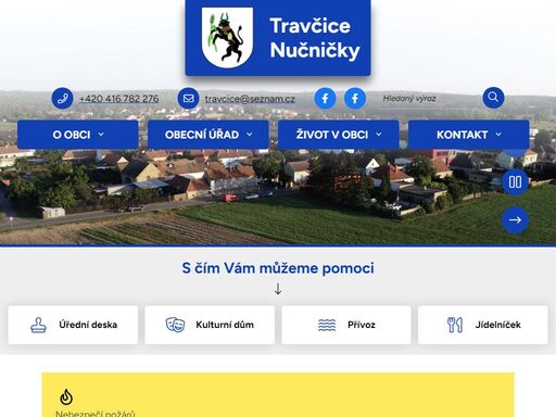oficiální stránky obce travčice
