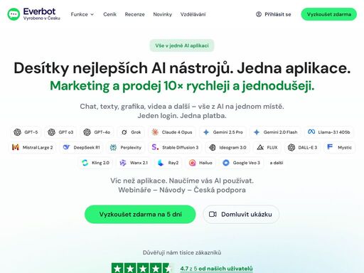 zvyšte svou produktivitu až 100x s našimi pokročilými ai funkcemi. proč platit za desítky aplikací, když vám stačí jen jedna - everbot.