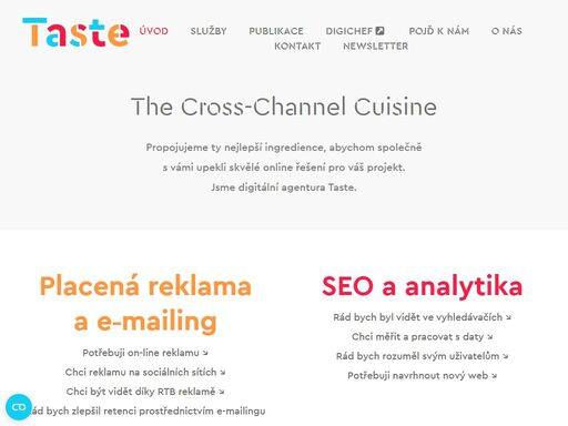 propojujeme ty nejlepší ingredience, abychom společně s vámi upekli skvělé online řešení pro váš projekt. jsme digitální agentura taste.