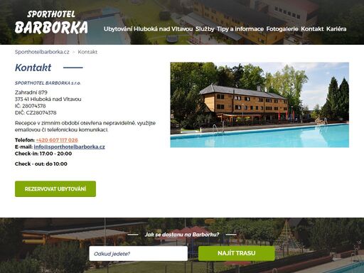 sport hotel barborka v hluboké nad vltavou nabízí ubytování nedaleko českých budějovic v krásné krajině jižních čech, plné památek a možností aktivního odpočinku.