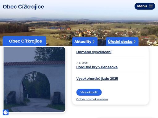 obec čížkrajice leží na jihozápad od trhových svinů v malebném podhůří novohradských hor v oblasti nejstarších osad v jižních čechách.