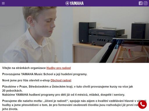 internetové stránky hudební školy hudba pro radost