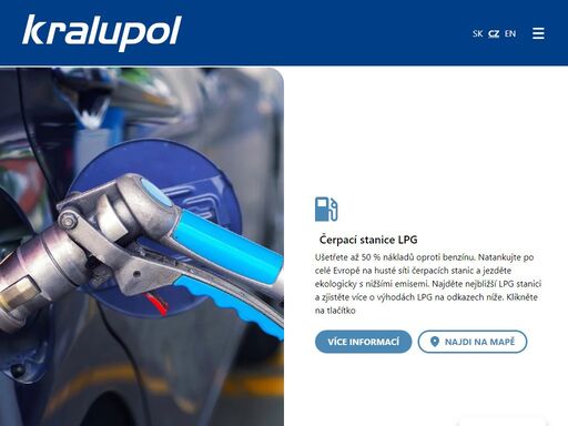 čerpací stanice lpg, technické plyny, zásobníky na lpg, propan-butan lahve - to vše spolehlivě dodá kralupol. na trhu již od roku 1993