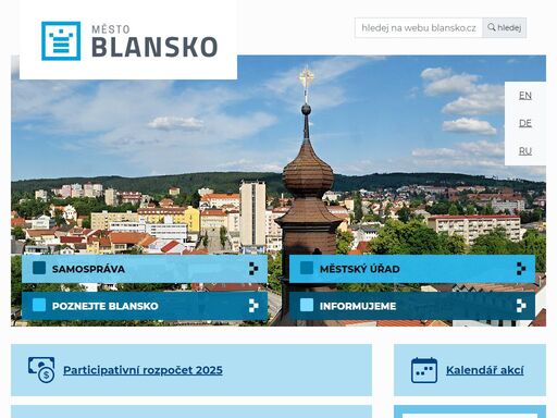 město blansko a moravský kras. zprávy městského úřadu, historie města, akce, kino, samospráva, zpravodaj města blanska.