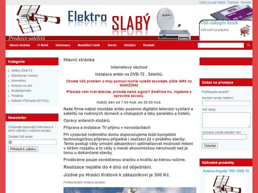 montáže satelitu a pozemního signálu. sat a tv