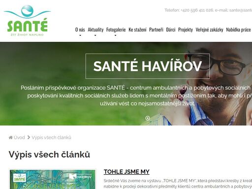 santé havířov, centrum ambulantních a pobytových sociálních služeb, mentální, sociální služby, postižení, stacionář, tajovského