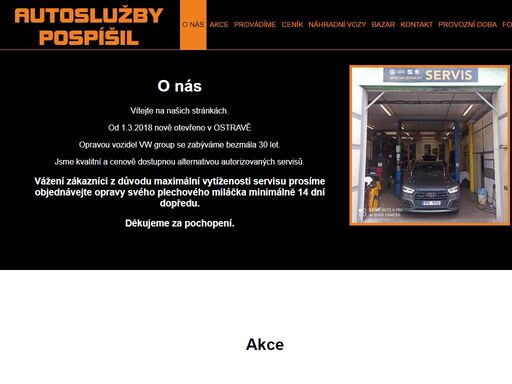 autoslužby pospíšil ostrava | opravy vozidel volkswagen, škoda, seat, audi | levný servis ostrava