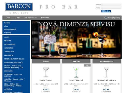 barcon e-shop - originální vybavení nejen pro profesionály do baru