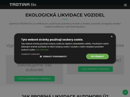 ekologická likvidace vozidel | výkup autovraků | zdarma odtáhneme po celé čr | ekologicky zlikvidujeme | vystavíme protokol o ekologické likvidaci