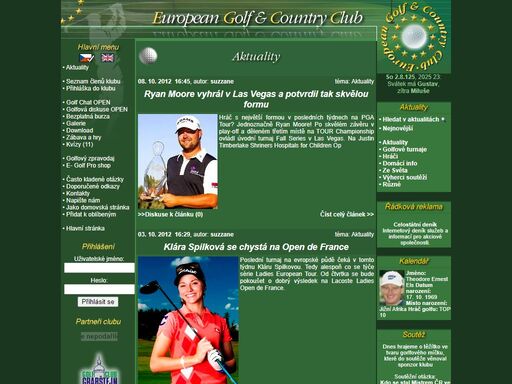 aktuální informace ze světa golfu, zpravodajství, analýza švihu, handicap kalkulátor, programy, statistiky, golfová burza, pro-shop, golfová diskuze, golf-chat, golfová galerie, zábava, hry, vtipy.