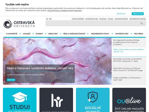ostravská univerzita - oficiální internetové stránky ostravské univerzity.