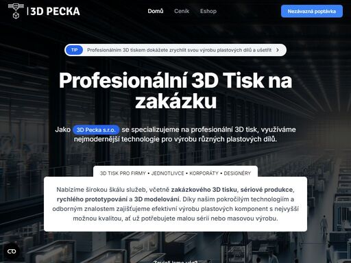 kvalitní 3d tisk na zakázku (kusů/sérií), který splní vaše individuální potřeby, díky naší profesionální službě využívající nejmodernější technologii s možností prototypování.
