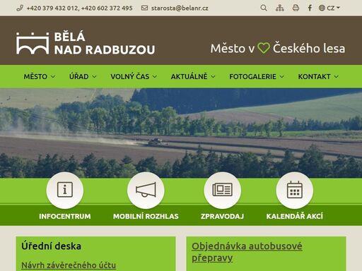 oficiální stránky města bělá nad radbuzou