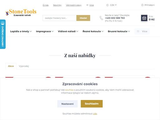 kamenické nářadí ,diamantové nástroje, lepidla, tmely, impregnace na zpracování kamene, vlastní sklad. skladové položky s dodáním do 2 dnů