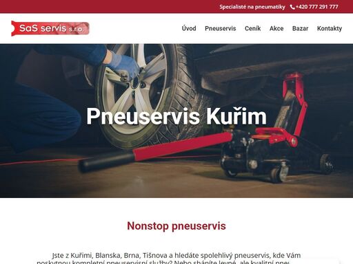 sas servis pneuservis kuřim, blansko nabízí kompletní pneuservisní služby, renovace disků a také opravy světel a servis klimatizací.