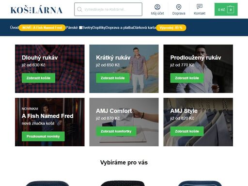 elegantní a kvalitní pánské i dětské košile české výroby. vyberte si ze široké nabídky barev, vzorů, velikostí, střihů... slevy až 70 %