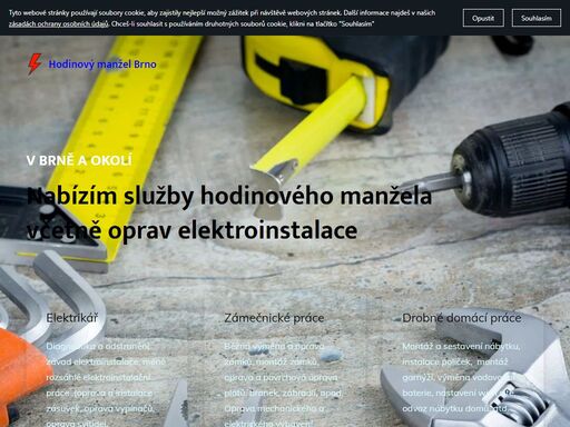 nabízím služby hodinového manžela včetně oprav elektroinstalace. diagnostika poruch a jejich odstranění. brno a okolí. operativní domluva, spolehlivost a vstřícný přístup je samozřejmostí.
