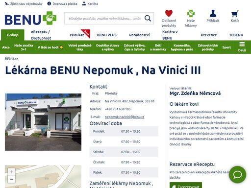 ?disponujeme širším sortimentem léčivých přípravků, doplňků stravy i zdravotnického materiálu. jsme zároveň výdejním místem e-shopu.?