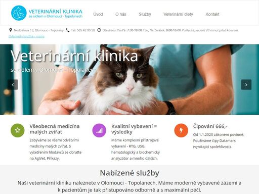 specializace na malá zvířata (kočka, pes), non-stop služba, kvalitní krmiva.