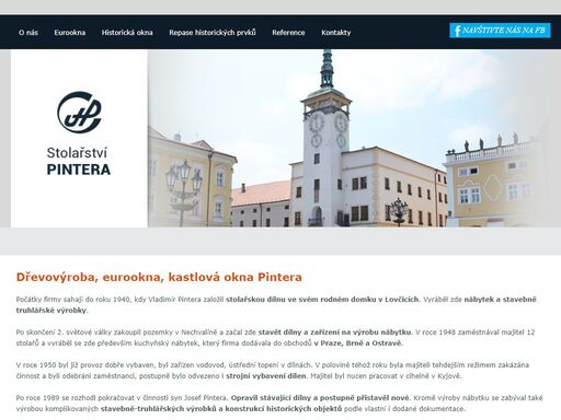 stolařství pintera se zabývá opravy historických oken a dveří a eurooken. kromě toho dodáváme vchodové a interiérové dveře, žaluzie, parapety a speciální kastlová (spaletová) okna.