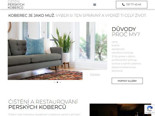 koberec je jako muž. vyber si ten správný a vydrží ti celý život. restaurováníčištěnídesinfikování důvody proč my? cenakvalitazkušenostiotevřeno nonstop10 let praxe v oboruprofesionální přístupochota a úsměv zdarmadoprava koberců po domluvě poptat služby čištění a restaurování perských koberců čištění naší metodou neodstraní z koberce lanolin, přírodní přirozenou ochranu ovčího vlákna, nepoškodí barvy koberce a to ani