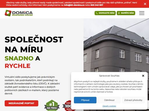 poskytujeme sídlo společnosti s okamžitým schválením od 199 kč. ? založení s.r.o. od 9 900 kč. ? možnost vyřízení online. dobrá adresa, dostupnost u centra.?
