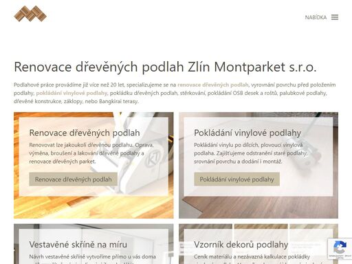 renovace dřevěných podlah zlín montparket s.r.o. - zdeněk mařík, zajišťujeme renovace parket ve zlíně a okolí, pokládání podlah zlín, broušení parket zlín