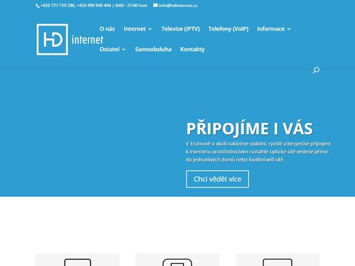 oficiální webové stránky společnosti hd internet s.r.o. trutnov
