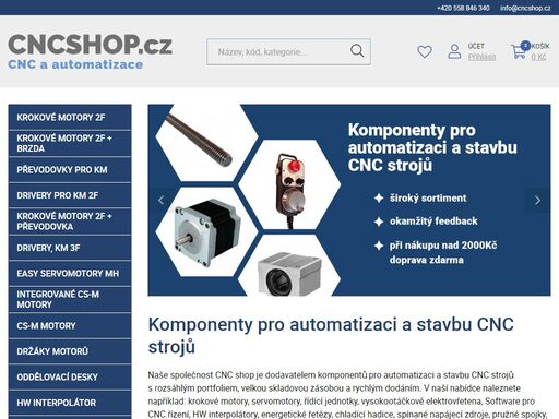 komponenty pro automatizaci a stavbu cnc strojů.