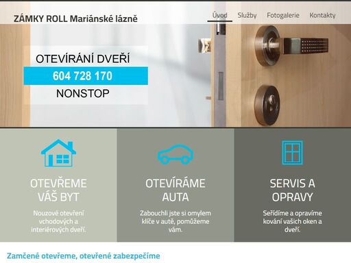 zámečnická pohotovost. nouzové otevírání dveří a automobilů. opravy a servis